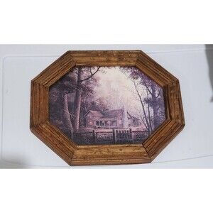 The Owens Framed Art Print Cabin Forest Landscape Rustic Wood Frame Decor